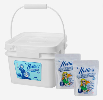 #Nellie's 500-Load LAUNDRY SODA w/2 Oxygen Brightener (15 Loads Each) UNSEALED
