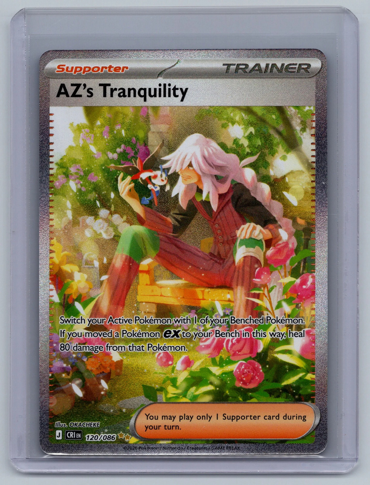 2026 Mega Evolution – Chaos Rising Az's Tranquility Holo Secret Rare SIR #120/86