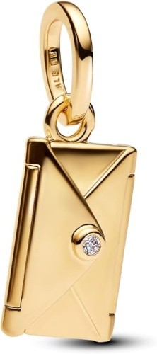 Pandora Moments Gravierbares & Zu öFfnendes Kuvert Charm-AnhäNger Mit 14K Vergol-image