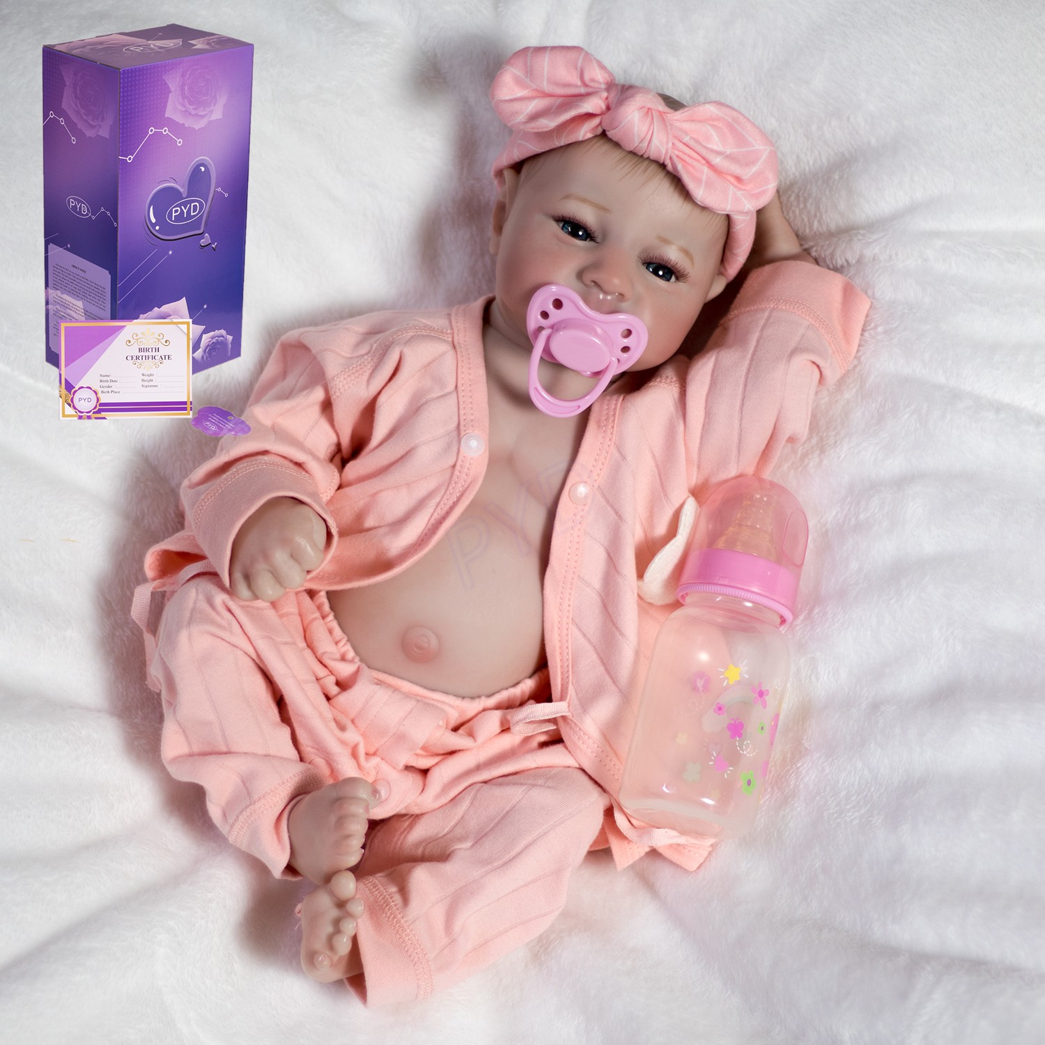 Lifelike Reborn Baby Girl Full Vinyl Silicone Body Waterproof Newborn Dolls Gift