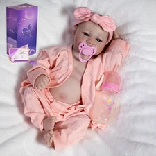 Lifelike Reborn Baby Girl Full Vinyl Silicone Body Waterproof Newborn Dolls Gift