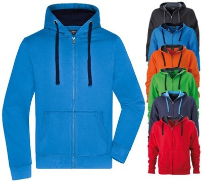 James & Nicholson Schwere Herren Jacke Kapuzenjacke Hoodie Sweatjacke JN595