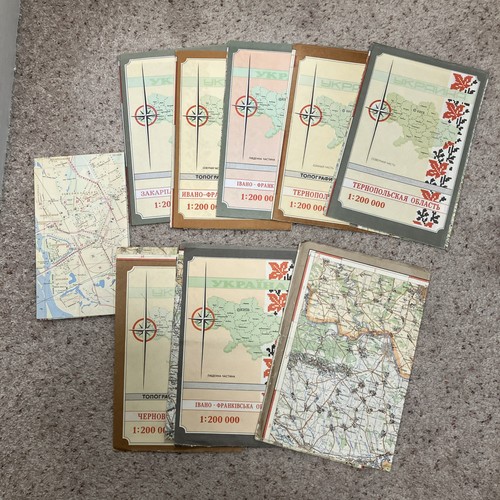 Vintage Ukrainian Topographic/City/Political Maps-Lot of 9-Russia Ukraine War