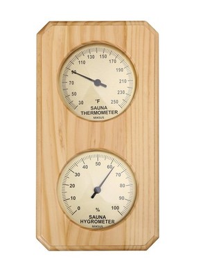 10 inches Premium Wood Thermometer-Hygrometer for Sauna (Upgraded Accuracy an...