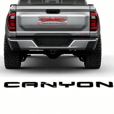 1Pc Gloss Black Middle Tailgate Canyon Emblem Badge for 2023-2024 Canyon