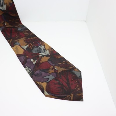 Cellini Collection Silk Tie OS Multicolor Mens Floral Abstract Necktie