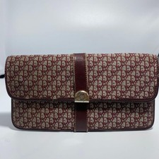 Christian Dior Vintage Burgundy Long Wallet CD Logo Pre-Owned Authentic