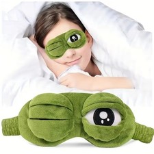 Funny 3D Frog Sleeping Eye Mask Soft Plush Travel Blindfold Eye Cover