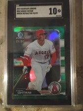 2019 Topps Shohei Ohtani  #50 BOWMAN CHROME GREEN REFRACTOR # / 99  SGC -10