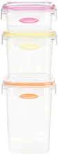 Press N' Click Food Containers Kitchen Canister Set, 6 Piece, Clear, 3
