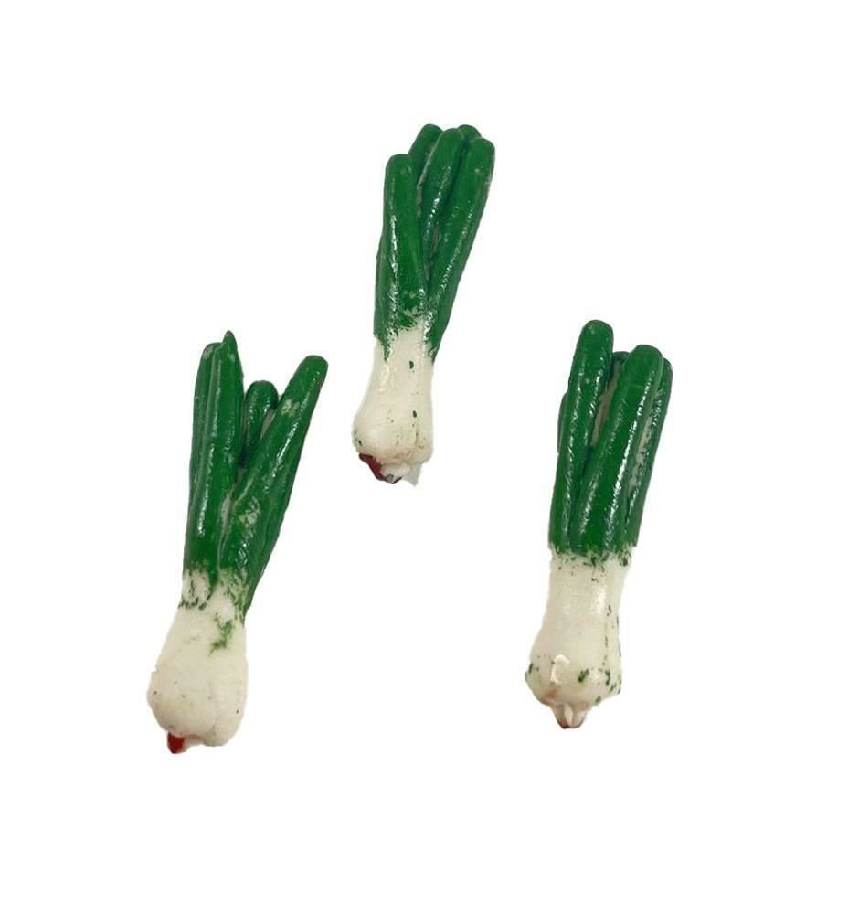 Dolls House 3 Spring Onions Miniature Kitchen Garden Vegetable Shop Accessory