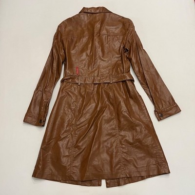 MISS SIXTY フェイクレザージャケット Y2K Y2K Miss Sixty Faux Leather Trench Coat Jacket Sz Med Belted