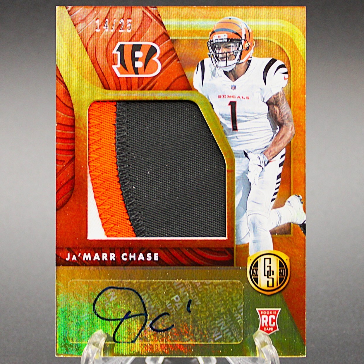 💥🔥💎2021 Gold Standard JA'MARR CHASE (RC) Jumbo Rookie Patch Auto /25💎🔥💥