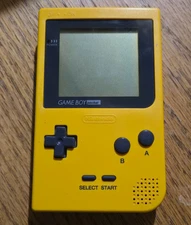 Nintendo Game Boy Pocket Handheld Consoles Yellow MBG001 with New Screen Glass