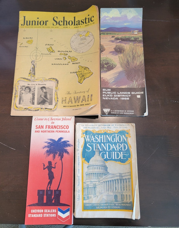 Vintage Maps & Washington Standard Guide 1941, Junior Scholastic Hawaii 1959