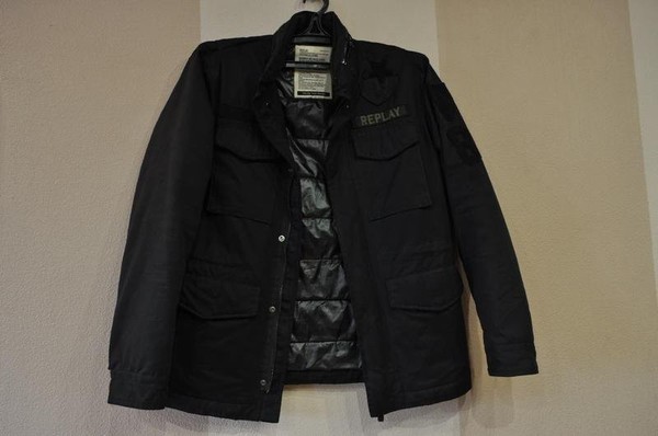 Men Replay Jacket Charcoal Nylon M