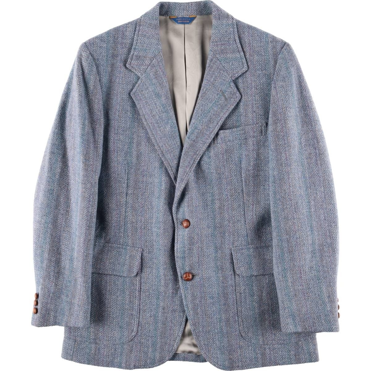 Pendleton 80s Wool Herringbone Tailored Jacket Me… - image 1