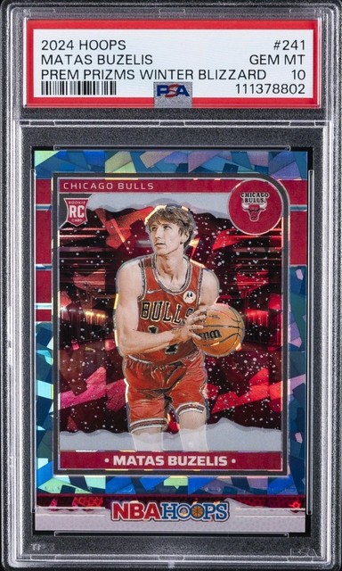 2024 Matas Buzelis PSA 10 Panini NBA Hoops Premium Winter Blizzard RC /88