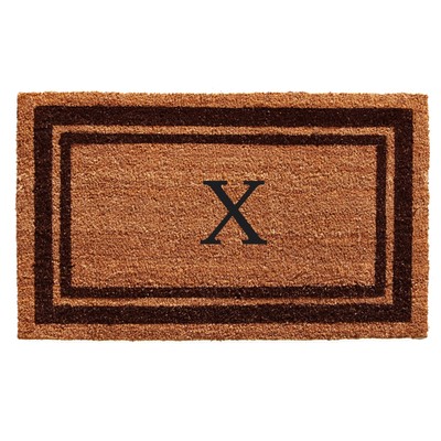 152982436X Brown Border 24'' x 36'' Monogram Doormat (Letter X)