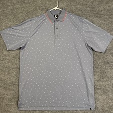 Footjoy Polo Shirt Mens Extra Large Gray Triangle Print Golf Performance Stretch