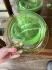Anchor Hocking Cameo Uranium Green Divided Grill Plate 10 1/2 Inch