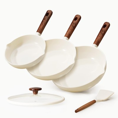 Nonstick Frying Pans Skillets, Ceramic Coating Non-Stick Frying Pans Set, 5 P...