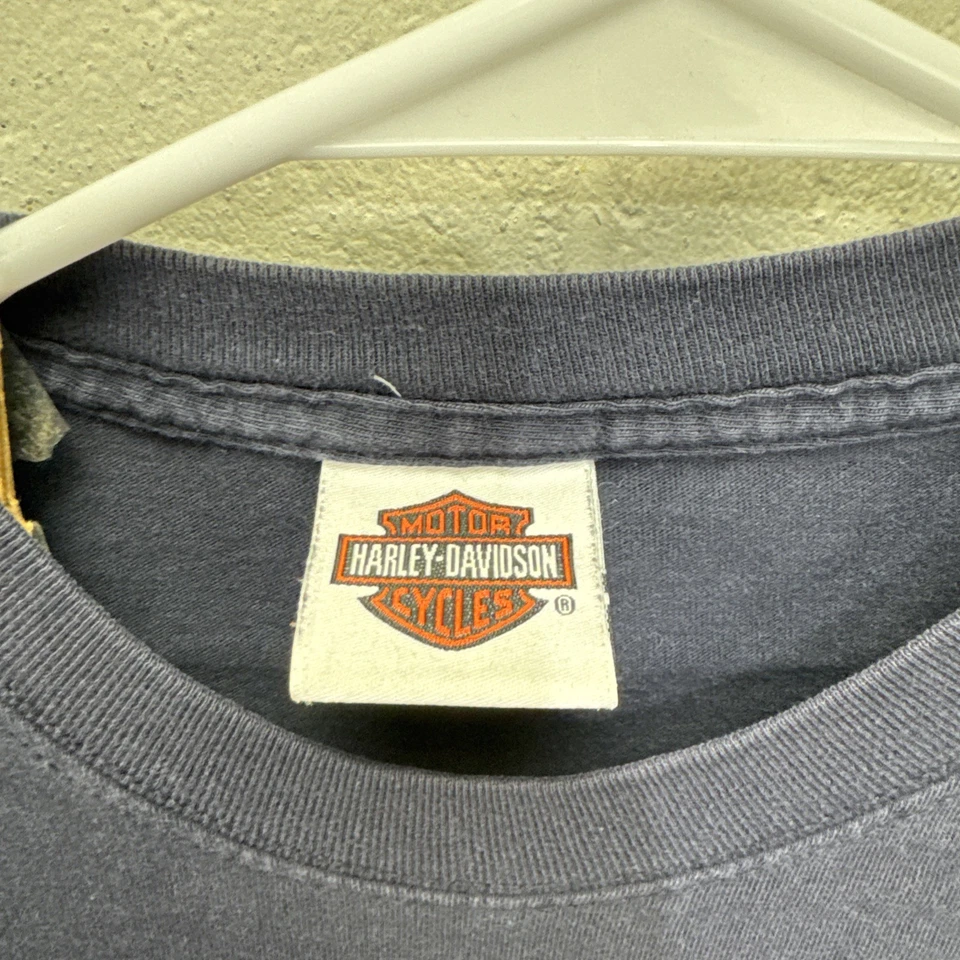 Vintage Harley Davidson Blue Flames Long Sleeve Shirt Large Blues Brothers Y2K - Image 2 of 4