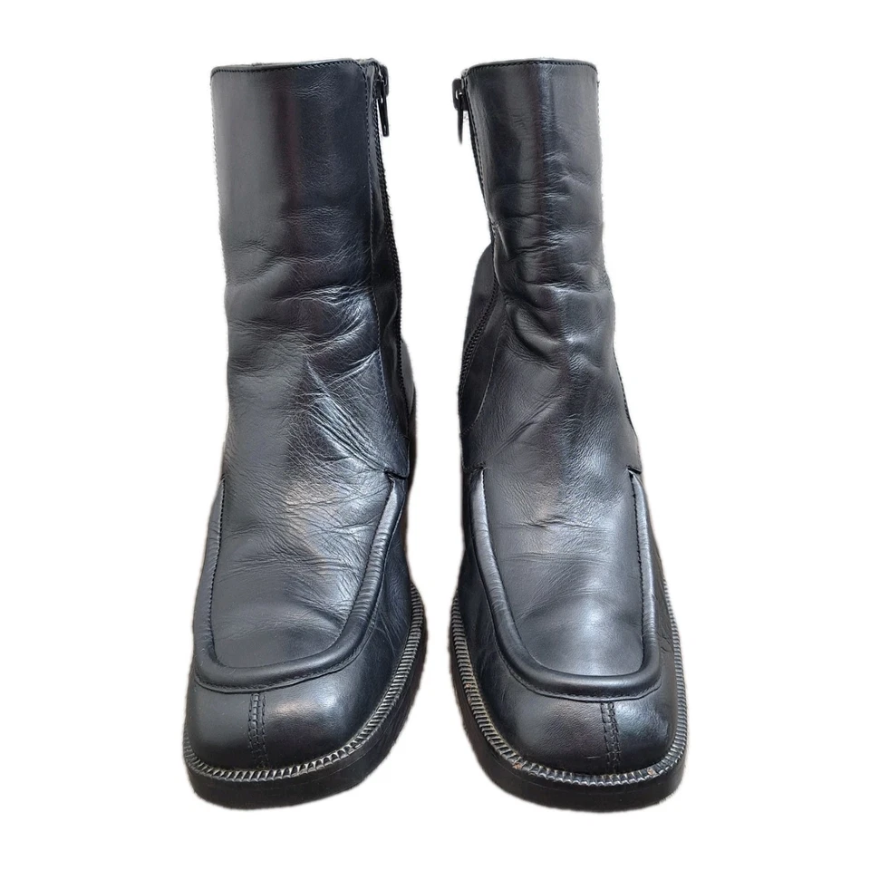 Botas Harold Powell DE COLECCIÓN Cuero Italiano Negras Para Mujer Botas con Cremallera Talla 7.5B Foto 2 de 4