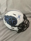 AJ Brown Titans Color Rush Mini Helmet Blue Ink Signed With Beckett Authentic!