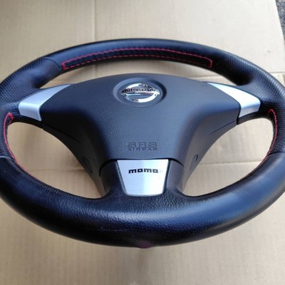Nissan MOMO Steering Wheel OEM 350Z Z33 G35 V35 Black Leather JDM