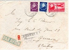 Romania 1949, 5+10+30 L. on Airmail Registered Cover I.D. Switzerland. R Label!