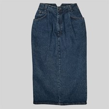 Vintage Levi  s Denim Skirt Women  s Size 5 Brown Tab 80s 90s High Waist Midi