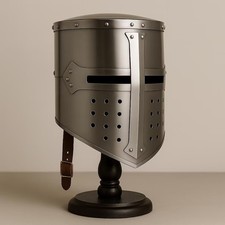 Medieval Crusader Great Helmet Templar Knight Helmet Steel Armor Replica