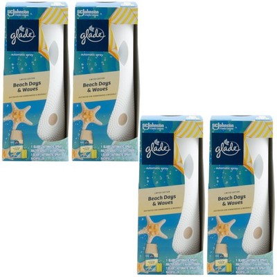 glade Automatic Spray Starter Set Beach Days & Waves 4 x Halter + 4 x Nachfüller