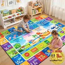Kids Rug for Playroom, Educational Learning Play Mat, Soft Non-Slip Machine