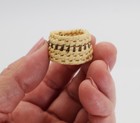Mini Tohono O'odham Basket Cylinder Papago 1" W Ticked Rim LZMB17 — photo 4