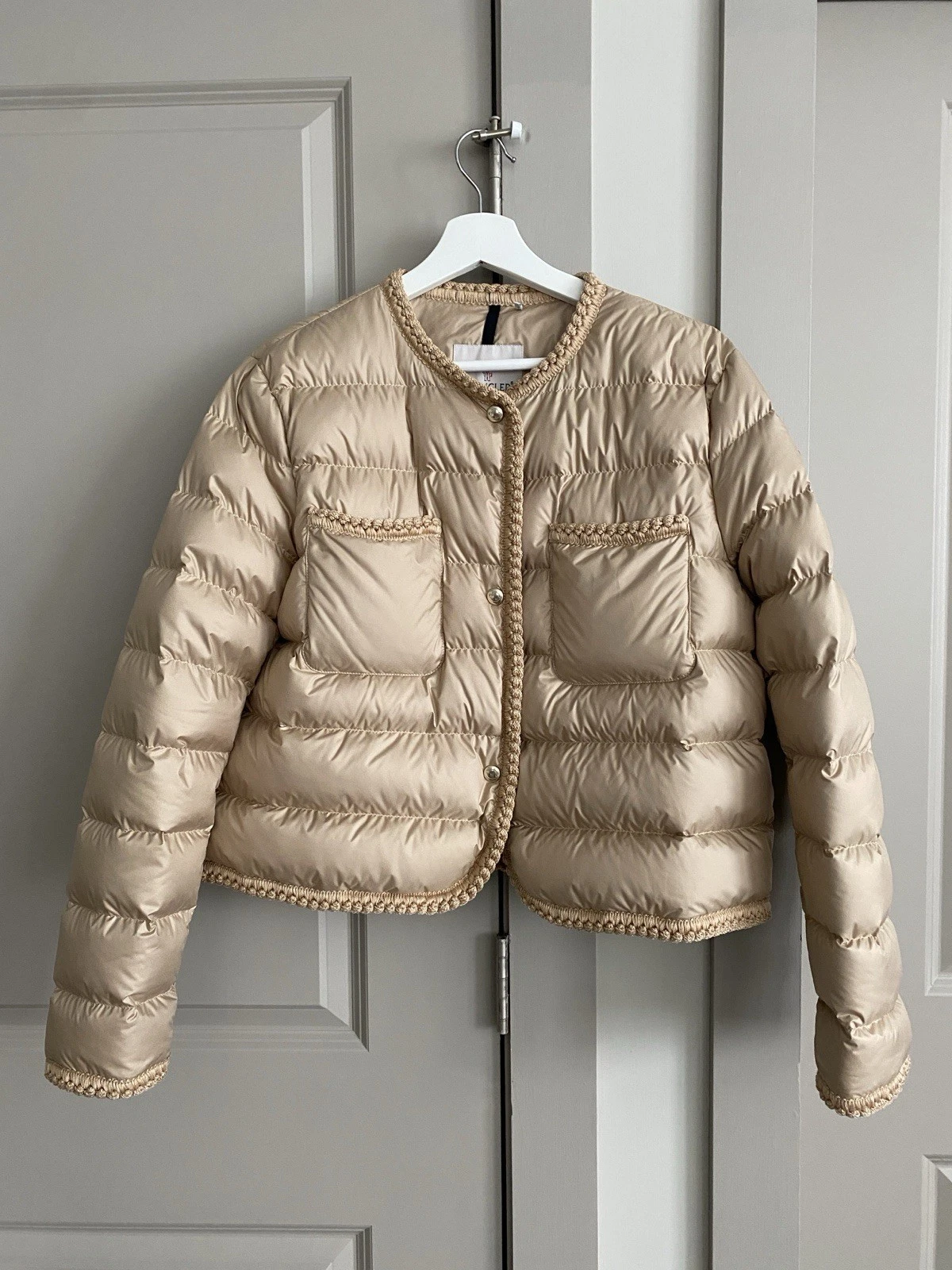 Moncler — Moncler Women’s Gencay Braided Trim Short Down Jacket Size 4 $1395