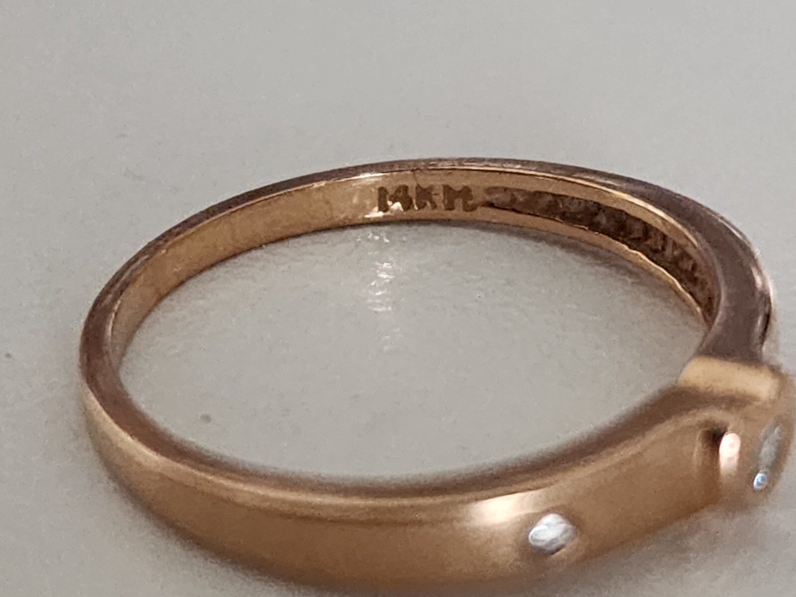 14K Solid Gold Plain Heart Diamond Ring-1.79 Grams - image 8