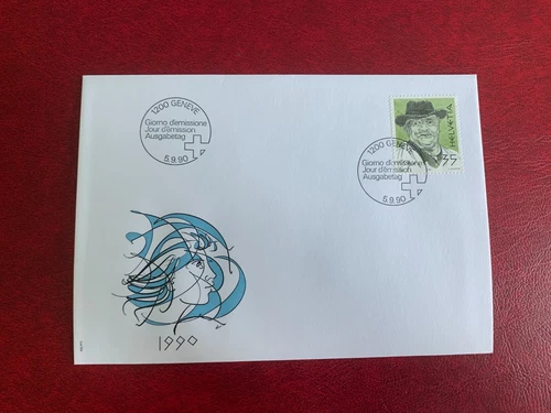 SWITZERLAND 1990 FDC POETS & ARTISTS CONRAD FERDINAND MEYER NOVELIST
