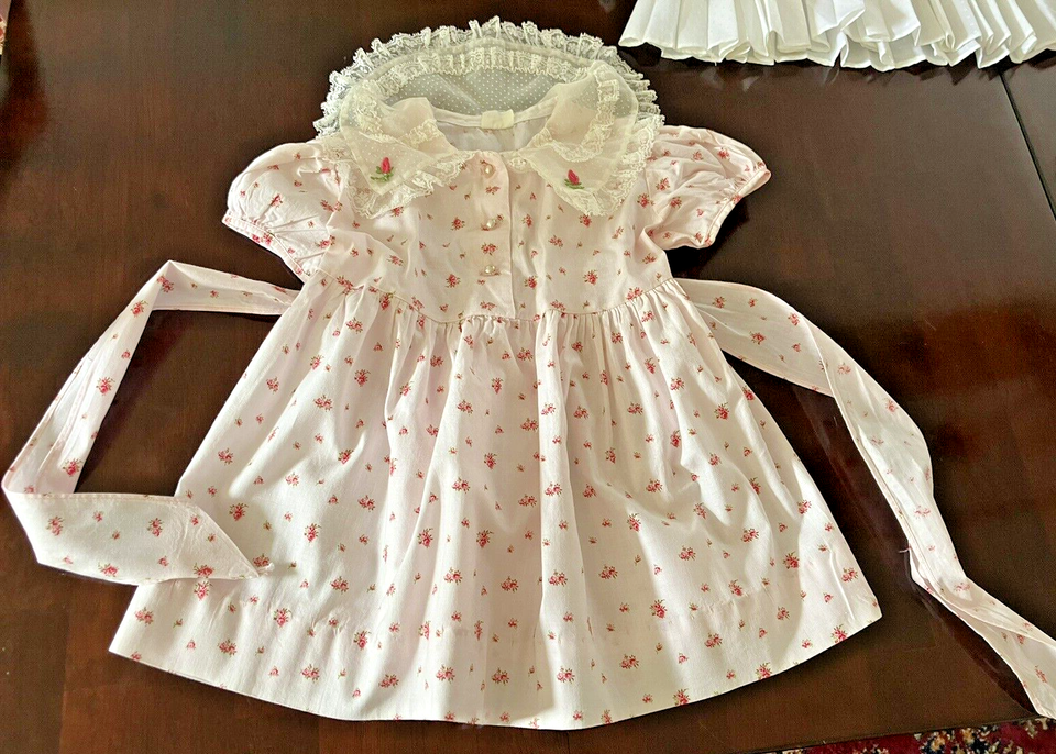 5 Vintage Little Girls Dresses Velvet; Sailor; Lacey; Sun; Slip