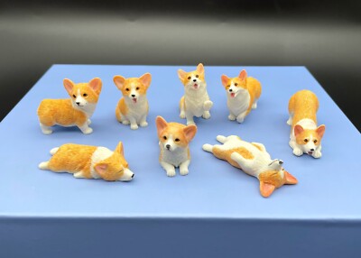 Miniature 'Orange' Red and White Corgi Dog 1:12 Scale  Model