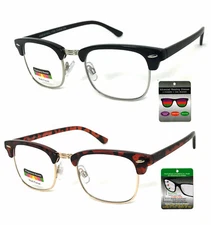 Browline Horned Rim Multi Focus + Reading Glasses 3 Power Strengths in 1 Reader