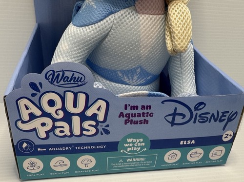 Wahu Medium Aqua Pals Disney Frozen Elsa Plush Water Toy ~ Aquatic Plush ~ New - Picture 5 of 12