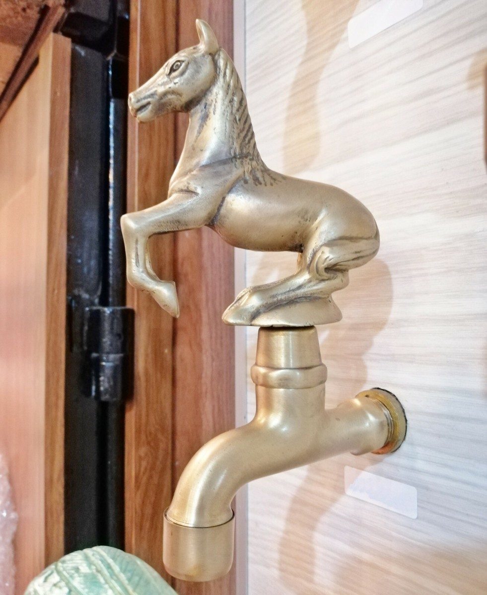 Faucet Horse Spigot Wash Bowl Vintages Brass Basin Sink Tap Water