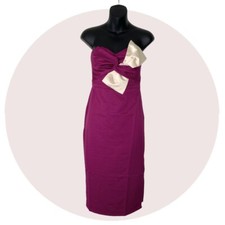 NEW Anthropologie Lulumari Strapless Tie Bow Dress Women's Medium Retro Vibes