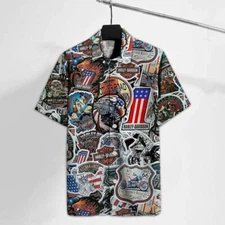 Harley Davidson COTTON Hawaiian Shirt Design 3D Full Printed Sizes S 8211 5XL