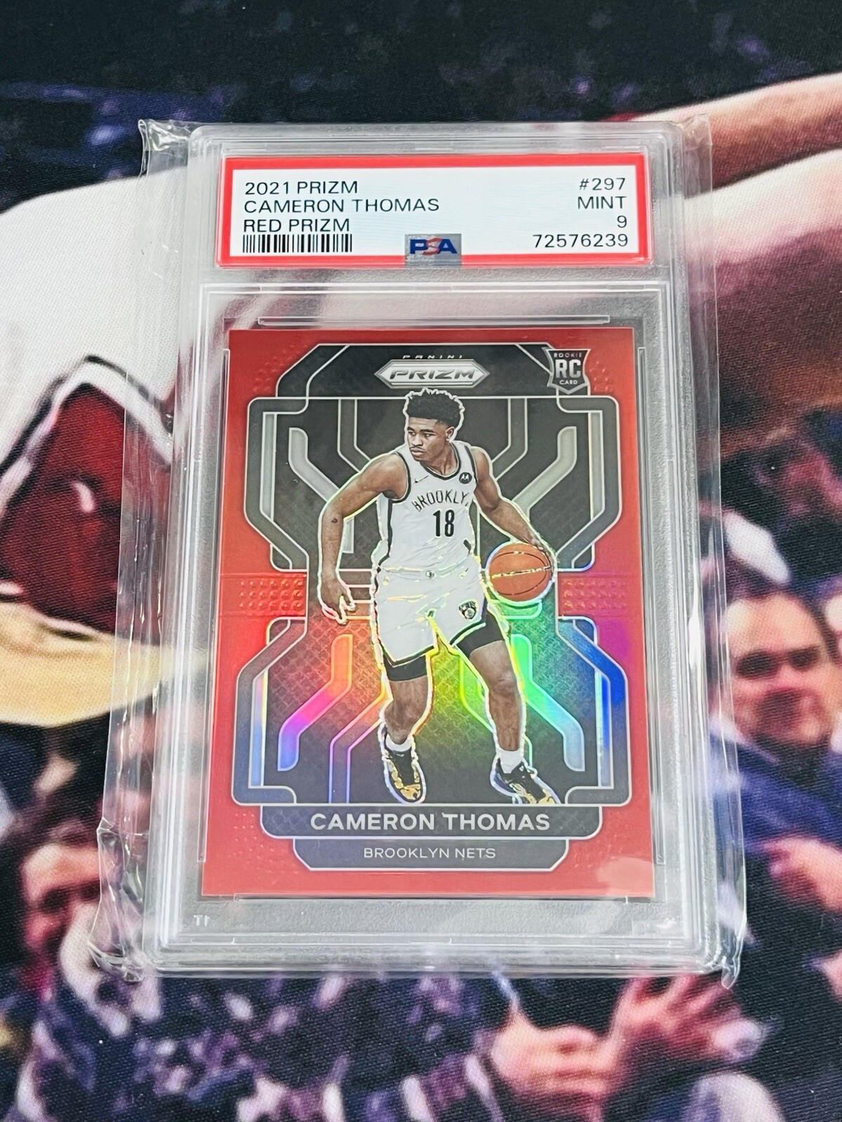 2021-22 Panini Prizm Red #297 Cameron Thomas 135/299 PSA 9 Rookie RC