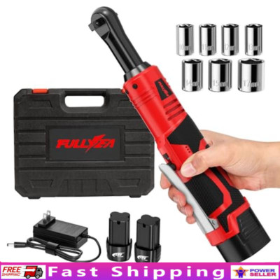 Cordless Electric Ratchet Wrench Set 18V 550 RPM 7 Sockets LED Light Battery New