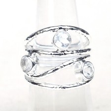Natural Clear quartz Ring, Crystal quartz Ring, 925 Sterling Silver Ring-R093