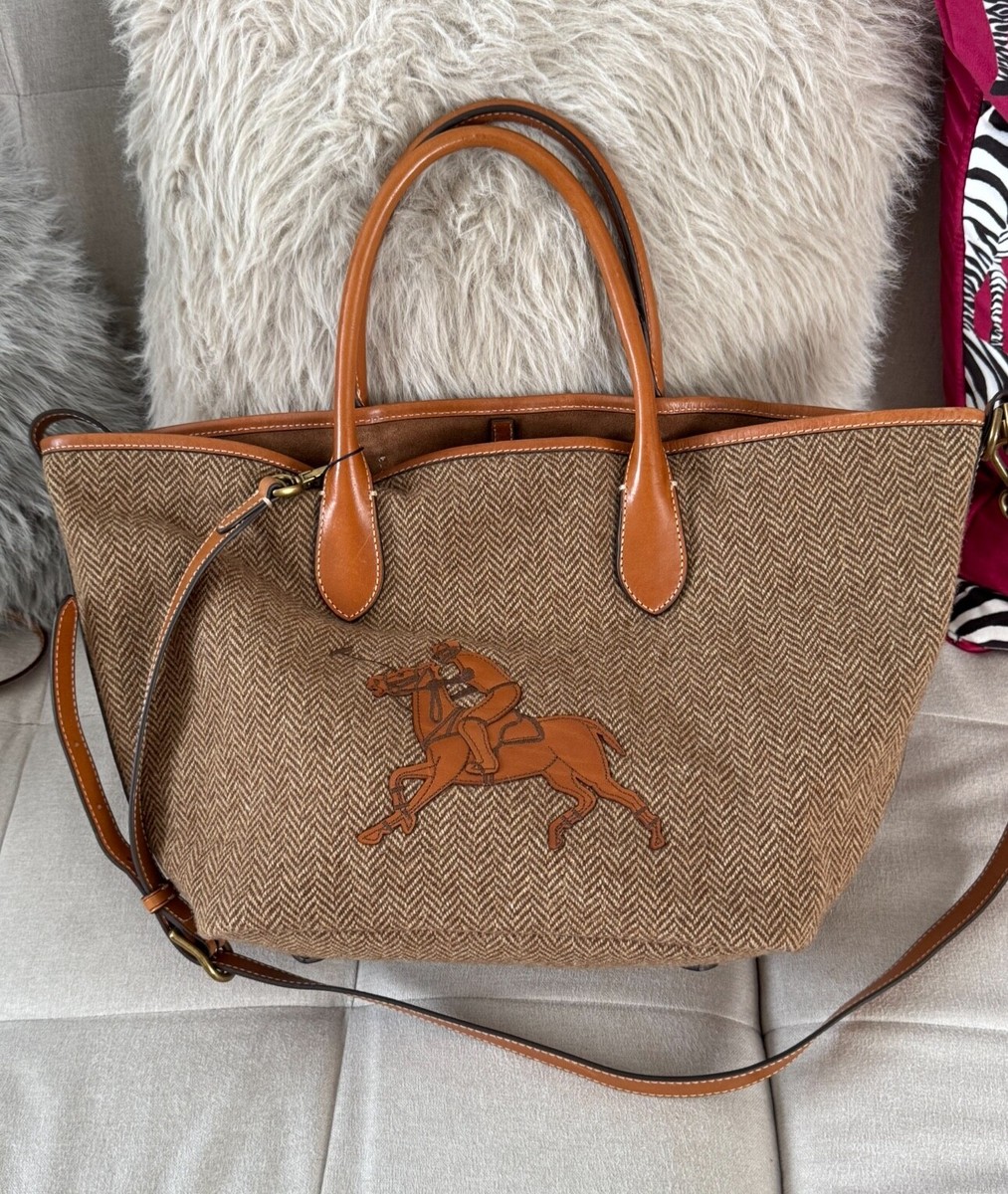 Ralph Lauren Leather Mini Bellport Tote Marrones Bag Polo Ralph